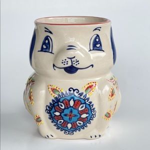 Yokohama Studio Hand Painted Dog Puppy Coffee Mug Cup 3D Ceramic Pottery